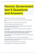 Honors Government test 8 Questions and Answers 