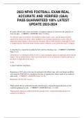 2023 NFHS FOOTBALL EXAM REAL ACCURATE AND VERIFIED &lpar;Q&A&rpar; PASS GUARANTEED 100&percnt; LATEST UPDATE 2023-2024