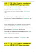 CPD STATE EXAM Practice questions and answers 2023/2024 100% pass guarantee