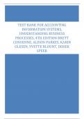 Test Bank for Accounting Information Systems, Understanding Business Processes, 4th Edition