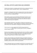 WA REAL ESTATE QUESTIONS AND ANSWERS
