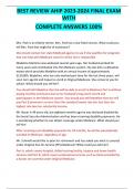 BEST REVIEW AHIP  FINAL EXAM  WITH  COMPLETE ANSWERS 100&percnt;