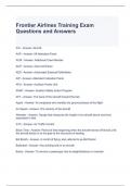 Frontier Airlines Training Exam Questions and Answers (Graded A)