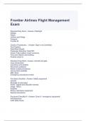 Frontier Airlines Flight Management Exam Questions and Answers