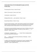 WASHINGTON STATE BROKER EXAM &lpar;STATE PORTION&rpar; 