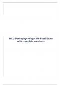 WCU Pathophysiology 370 Final Exam with complete solutions