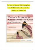 Test Bank for Maternal Child Nursing Care 3rd CANADIAN Edition Keenan Lindsay Chapter 1 - 55 Updated