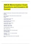 AMCB Memorization Exam Questions and Answers All Correct 