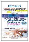 A Complete A+ Test Bank-Leadership Roles and  Management Functions in Nursing Theory and  Applications 11th Edition by Bessie L Marquis, & Carol Houston/ Chapters 1-25/ ISBN-13 978-1975193065/ace your exam