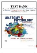 A Complete A+ TEST BANK for ANATOMY AND PHYSIOLOGY(Includes A&P Online Courses) 11th EDITION BY PATTON K (2023), All Chapters 1-48, ISBN: 9780323775717/Ace Your Exam