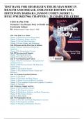 TEST BANK FOR MEMMLER'S THE HUMAN BODY IN HEALTH AND DISEASE, ENHANCED EDITION 14TH EDITION BY BARBARA JANSON COHEN; KERRY L. HULL 9781284217964 CHAPTER 1- 25 COMPLETE GUIDE