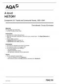 AQA A-level HISTORY Component 1H Tsarist and Communist Russia, 1855–1964