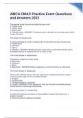 AMCA CMAC Practice Exam Questions and Answers 2023-2024 Graded A+