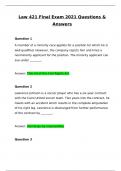 LAW 421 FINAL EXAM CORRECTLY ANSWERED /LATEST UPDATE VERSION/ GRADED A+