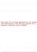 Test Bank for College Mathematics for Trades and Technologies 10th Edition Cleaves Full Chapters Complete Guide (LATEST).