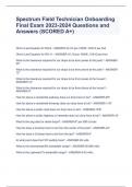 Spectrum Field Technician Onboarding Final Exam 2023-2024 Questions and Answers &lpar;SCORED A&plus;&rpar;