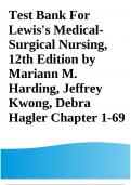 Test Bank For Lewis's Medical-Surgical Nursing&comma; 12th Edition by Mariann M&period; Harding&comma; Jeffrey Kwong&comma; Debra Hagler Chapter 1-69