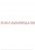 Test Bank for Business Mathematics In Canada 10th Edition Jerome (2023/2024) Complete Guide.
