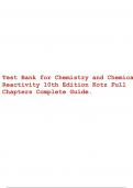 Test Bank for Chemistry and Chemical Reactivity 10th Edition Kotz Full Chapters Complete Guide.