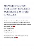 MAP CERTIFICATION TEST LATEST REAL EXAM  QUESTIONS & ANSWERS (A+ GRADED 100% VERIFIED)
