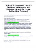 MLT ASCP Chemistry Exam | All Questions and Answers with Rationale | Graded A+ | Latest Edition (Just Released)