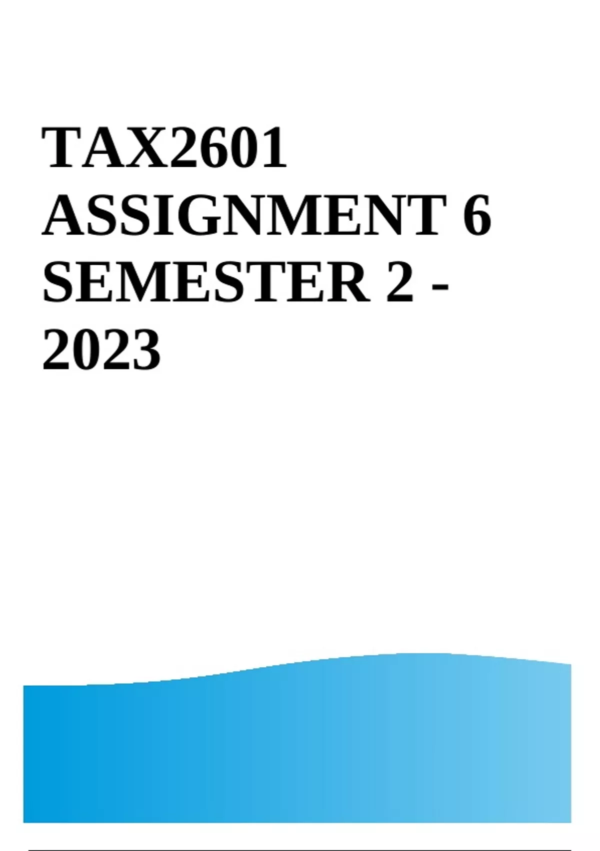 tax2601 assignment 6