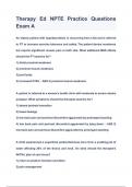 Therapy Ed NPTE Practice Questions Exam A Questions & Answers 2023&lpar;A&plus;GRADED 100&percnt;VERIFIED&rpar;