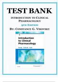 Introduction to Clinical Pharmacology, 9th Edition Test Bank by Constance G. Visovsky 