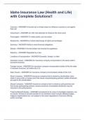 Idaho Insurance Law &lpar;Health and Life&rpar; with Complete Solutions&excl;&excl;