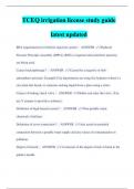 TCEQ irrigation license study guide latest updated