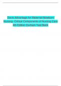 Davis Advantage for Maternal-Newborn Nursing- Critical Components of Nursing Care 4th Edition Durham Test Bank