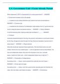 U&period;S&period; Government Unit 1 Exam Already Passed