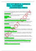 2023 VATI MEDICAL SURGICAL FINAL ASSESSMENT  &lowbar;GUARANTEED PASS A 