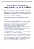  Biology 2190: Final Exam Study Guide...Chapters 7-10 and 14 _ Complete