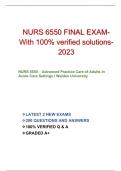  NURS 6550 FINAL EXAM-With 100% verified solutions-2023