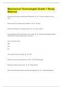 Mechanical Technologist Grade 1 Study Material 91 Questions with 100&percnt; Correct Answers &vert; Verified