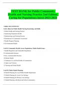   TEST BANK for Public Community Health and Nursing Practice 2nd Edition. Caring for Populations-latest-2023-2024