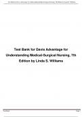 Test Bank for Davis Advantage for Understanding Medical-Surgical Nursing 7th Edition Linda S. Williams Test Bank Chapter 1-57 A+
