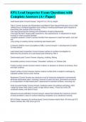 EPA Lead Inspector Exam Questions with Complete Answers &lpar;A&plus; Paper&rpar;