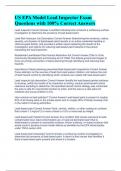 US EPA Model Lead Inspector Exam Questions with 100&percnt; Correct Answers 