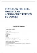 TEST-BANK FOR CELL MOLECULAR APPROACH 8TH EDITION BY COOPER