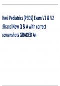 Hesi Pediatrics (PEDS) Exam V1 & V2 :Brand New Q & A with correct screenshots GRADED A+