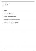 ocr GCSE Computer Science J277/01 June2023 Question Paper and Mark Scheme.