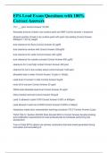 EPA Lead Exam Questions with 100&percnt; Correct Answers 