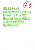 2022 Hesi Pediatrics (PEDS) Exam V1 and V2: Brand New Q and A + Actual Pics Included!! A+ Guaranteed!!