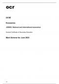 ocr GCSE Economics J205/02 June2023 Mark Scheme.
