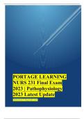 PORTAGE LEARNING NURS 231 Final Exam 2023 | Pathophysiology 2023 Latest Update
