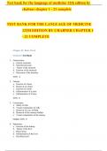 TEST BANK FOR THE LANGUAGE OF MEDICINE 12TH EDITION BY CHABNER CHAPTER 1 - 21 COMPLETE