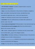 ABST Alberta basic security training Questions and Answers &lpar;2023&sol;2024&rpar; &lpar;Verified Answers&rpar;
