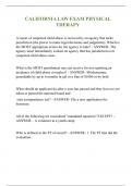 CALIFORNIA LAW EXAM &ndash; PHYSICAL  THERAPY